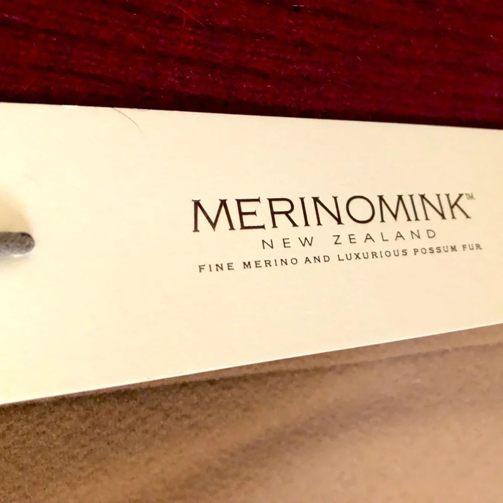 NWT NZ Merino Mink Two Way Poncho with side Split Color: Rich Wine Red OS - Picture 9 of 10